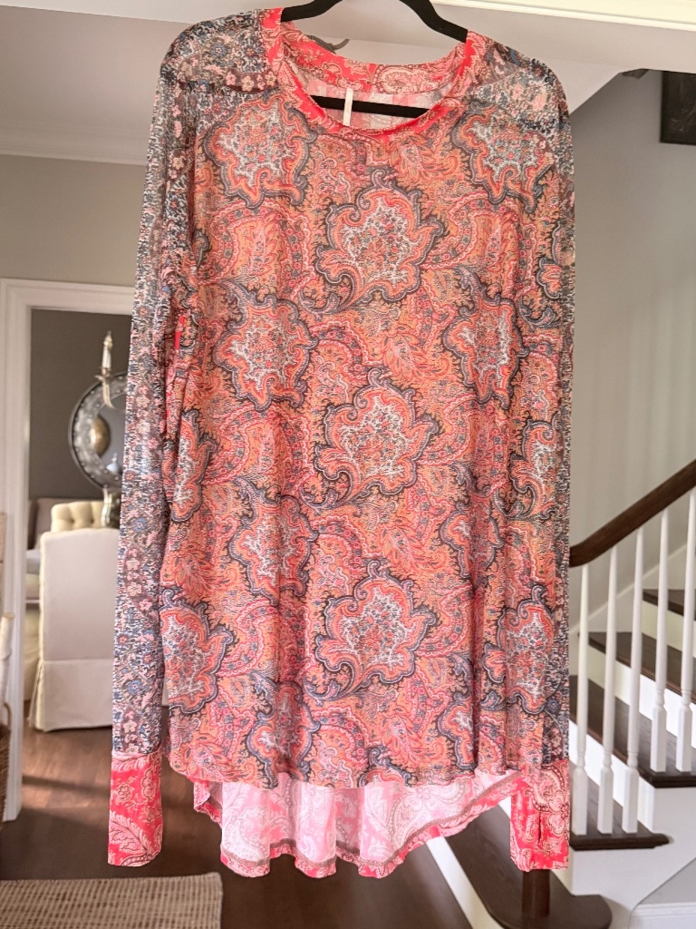 NWOT - Free People Sheer Paisley Oversized Tunic